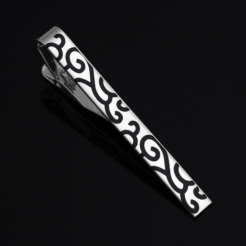 Kẹp Cà Vạt Màu Đen Bằng Đồng Phong Cách vintage Thời Trang Cho Nam