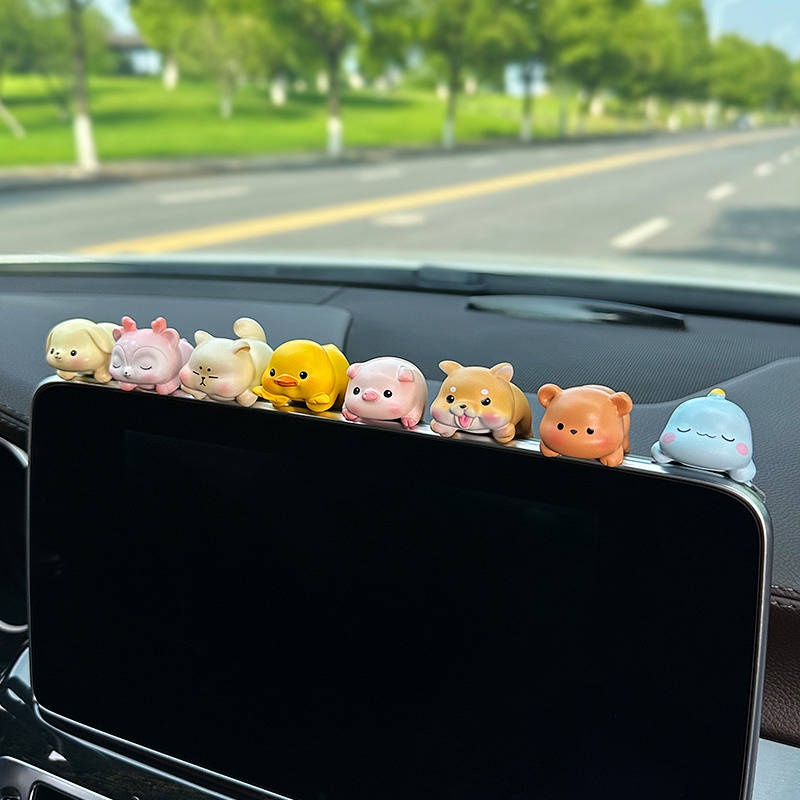 Lying Small Animal Mini Cute Screen Center Console Decoration Cute High-End Car Decoration 2023 New fDHw