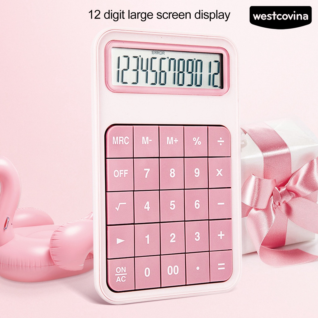 [WSTN] [WSTN]✎Máy Tính Mini 12 Chữ Số Siêu Mỏng Cài Nút Tháo Rời Được