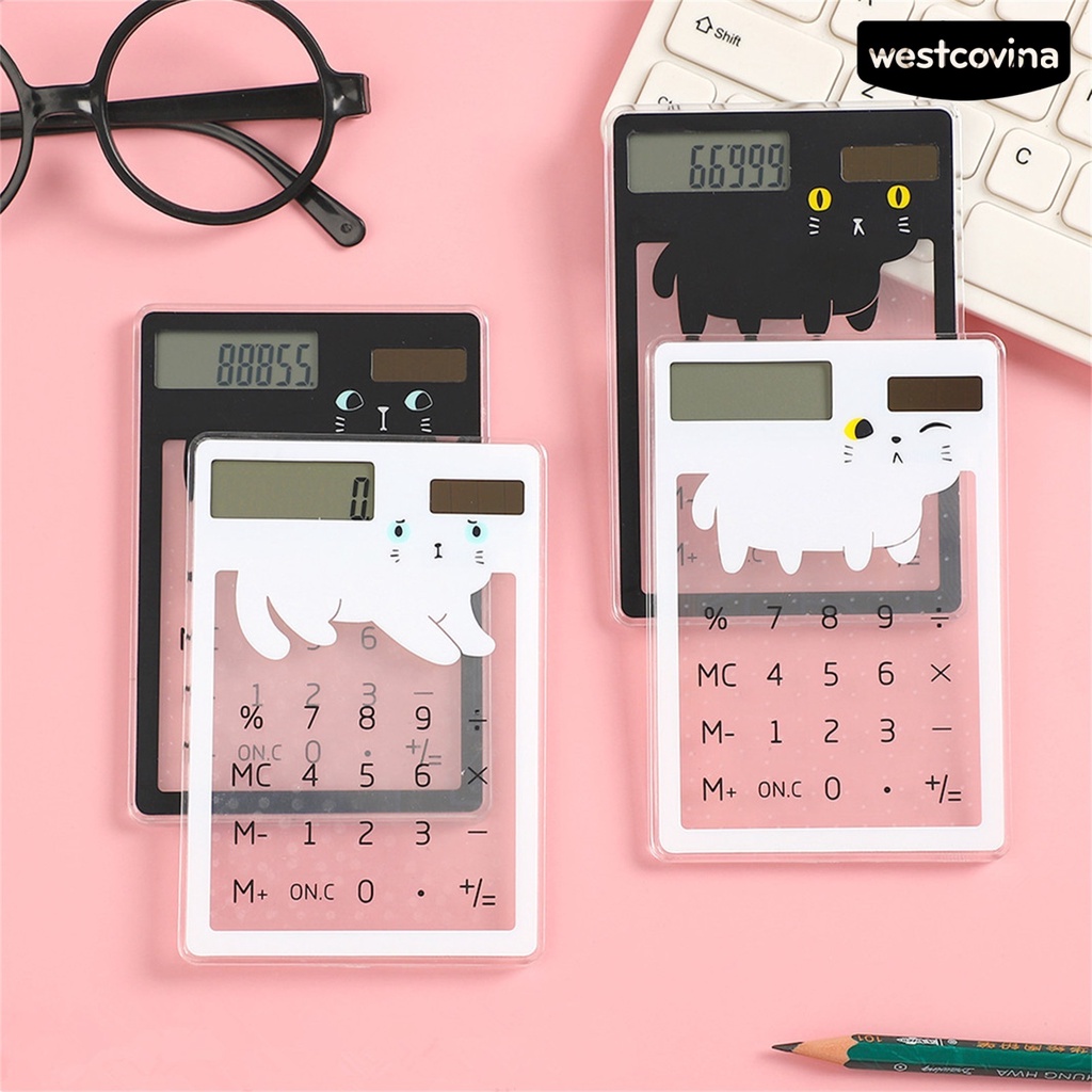 [WSTN] [WSTN]✎Máy Tính Năng Lượng Mặt Trời Đếm Bước Nhanh Trong Suốt 8 Chữ Số