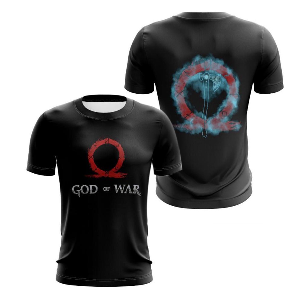 Áo Thun Tay Ngắn In Họa Tiết Kratos God of War 3D Phong Cách Harajuku Thời Trang Cho Nam Và Nữ