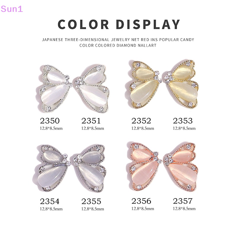Phụ Kiện Đá Opal Sun1 &gt; Nửa Con Bướm Trang Trí Móng Tay Thanh Lịch Thời Trang DIY