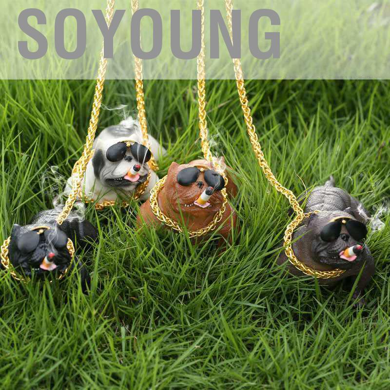 Soyoung Dog Figurine Resin Simulated Exquisite Cute Statue Car Interior Decoration Dashboard Ornament