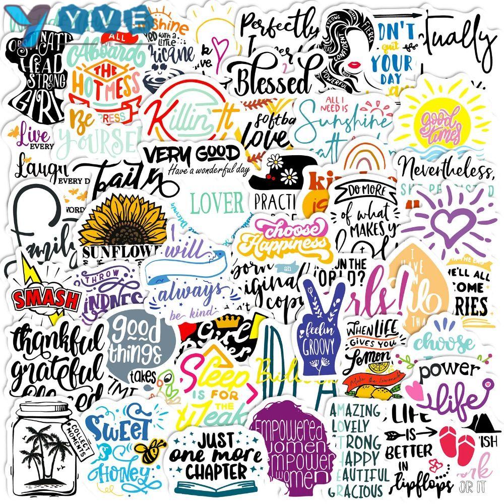 YVE Sticker Câu Trích Dẫn Cảm Hứng Tự Dính Chống Nước Trang Trí Xe Hơi