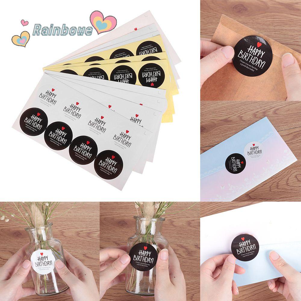 RAINBOW Nhãn Dán Trang Trí Túi Bánh Quy Thủ Công Xinh Xắn