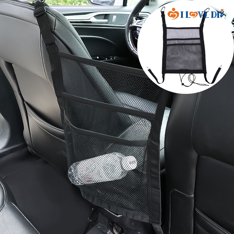 1 Túi Lưới Polyester Hai Lớp Co Giãn Gắn Ghế Ngồi Xe Hơi Tiện Dụng