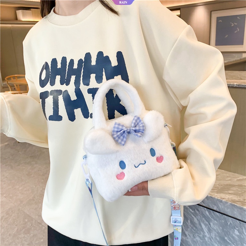 Túi Đeo Chéo Vai Mềm Nhỏ Hình Vuông Họa Tiết Hoạt Hình Sanrio Cinnamoroll My Melody Kuromi Hello Kitty SpongeBob Pom Pom Purin Đáng Yêu [RAIN]