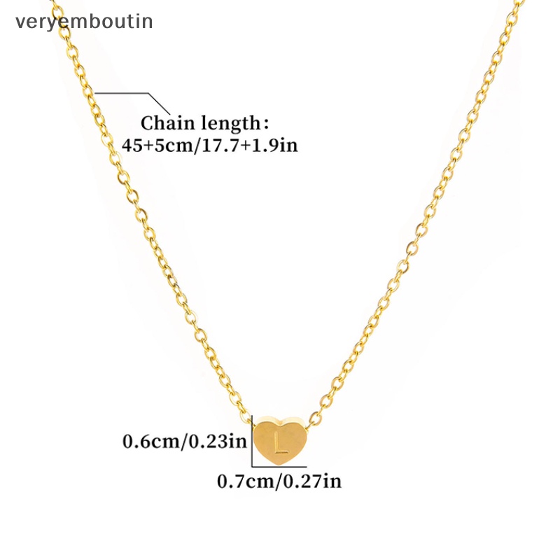 Vòng cổ Choker Mặt Hình Trái Tim Mini Chữ Cái Từ A-Z Đơn Giản Thời Trang Cho Nữ