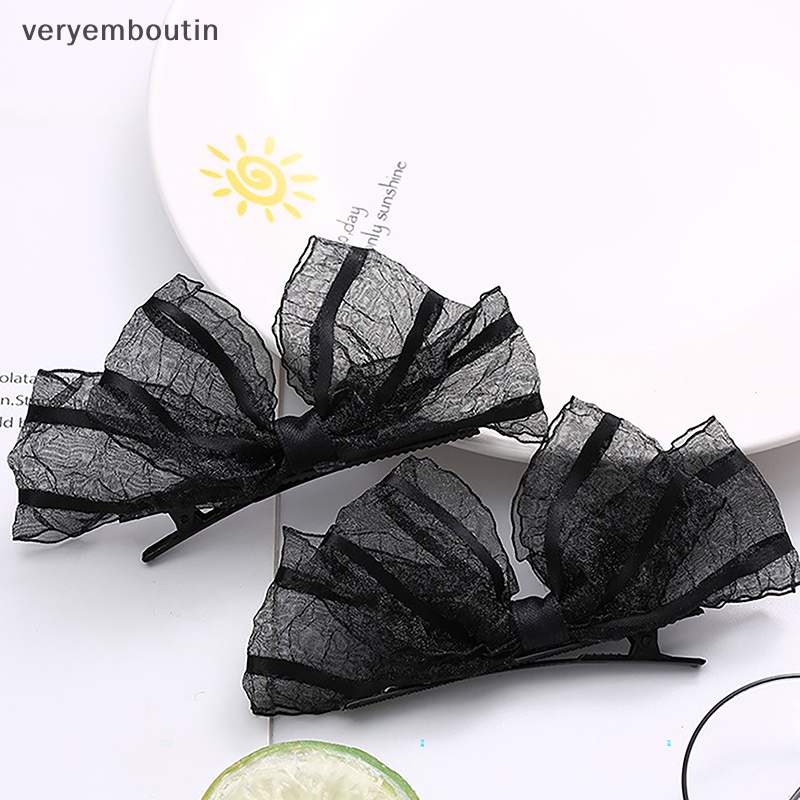 Kẹp Tóc Hình Nơ Ren Phong Cách Hàn Quốc Ngọt Ngào Thời Trang Cho Nữ