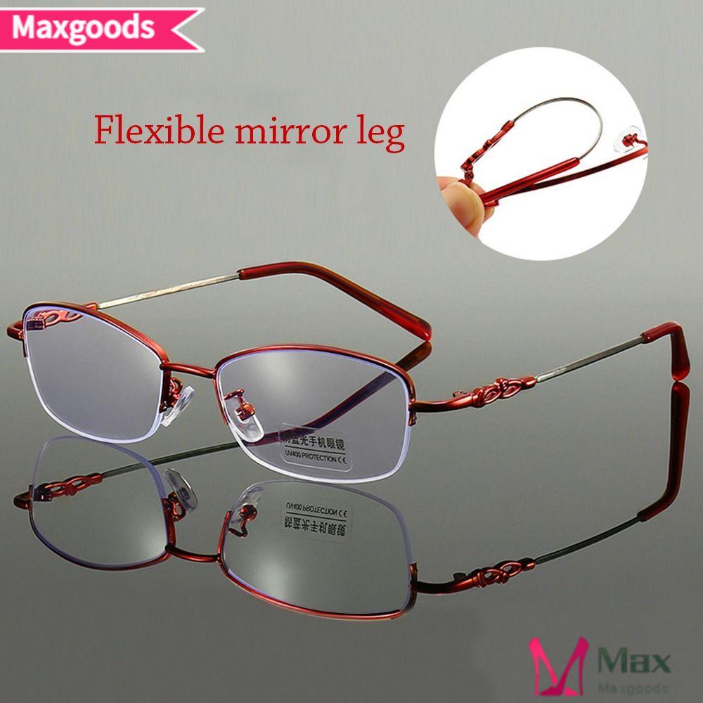 MAXG Kính Đọc Sách Nửa Gọng Đơn Giản Chống Ánh Sáng Xanh Thời Trang