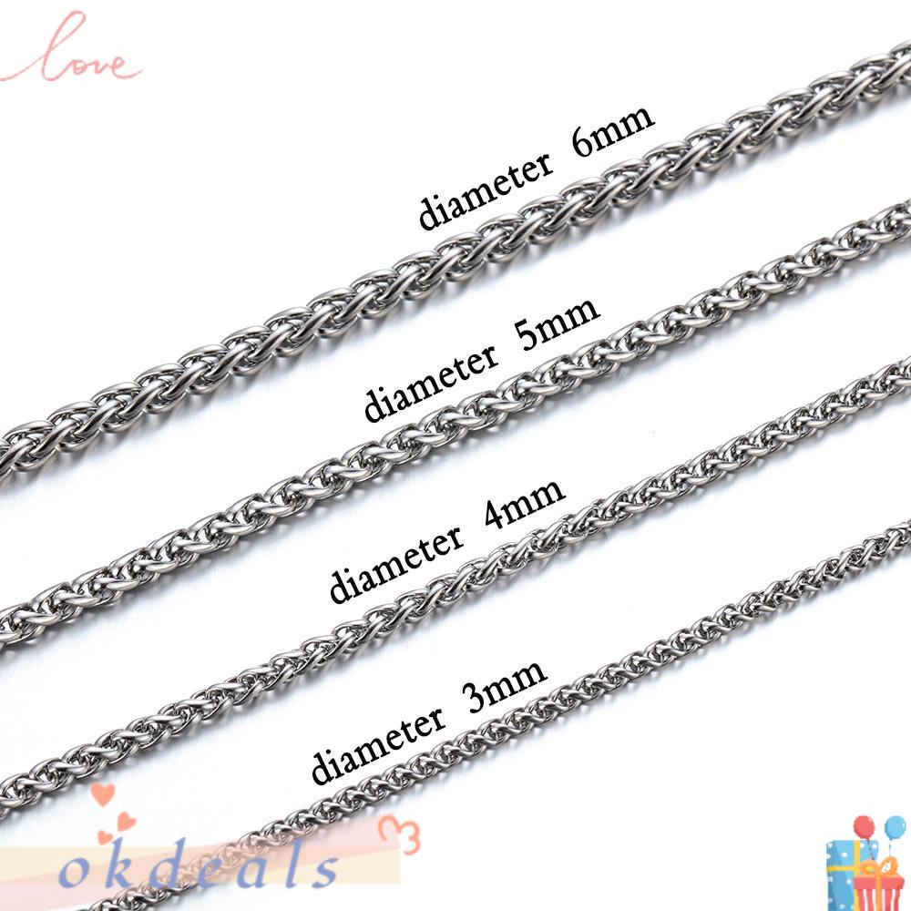OKDEALS Dây Chuyền Mạ Bạc 3 / 4 / 5 / 6MM Nhiều Màu Sắc Cá Tính