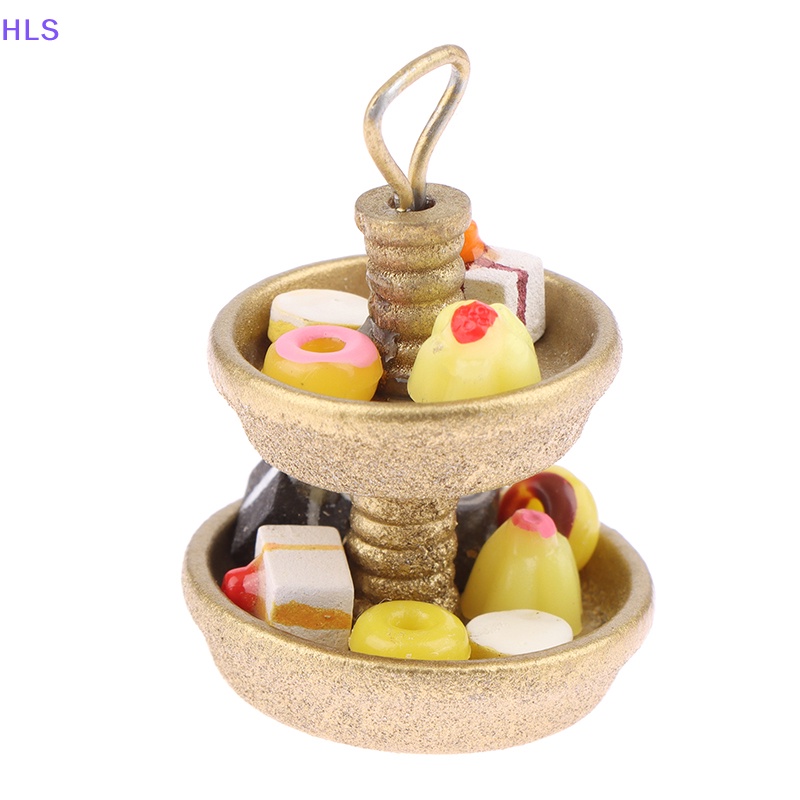 Khay Đựng Bánh Tráng Miệng Hai Tầng Trang Trí Nhà Búp Bê 1: 12