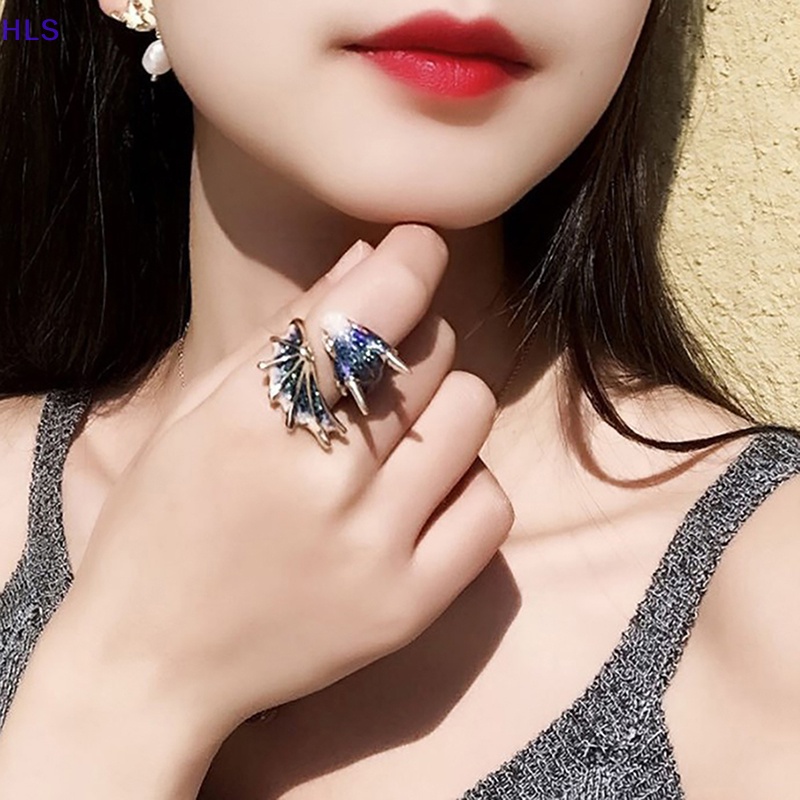 [HLS] Nhẫn Hình Rắn / Rồng Tráng Men Phong Cách Viking Punk Có Thể Điều Chỉnh Làm