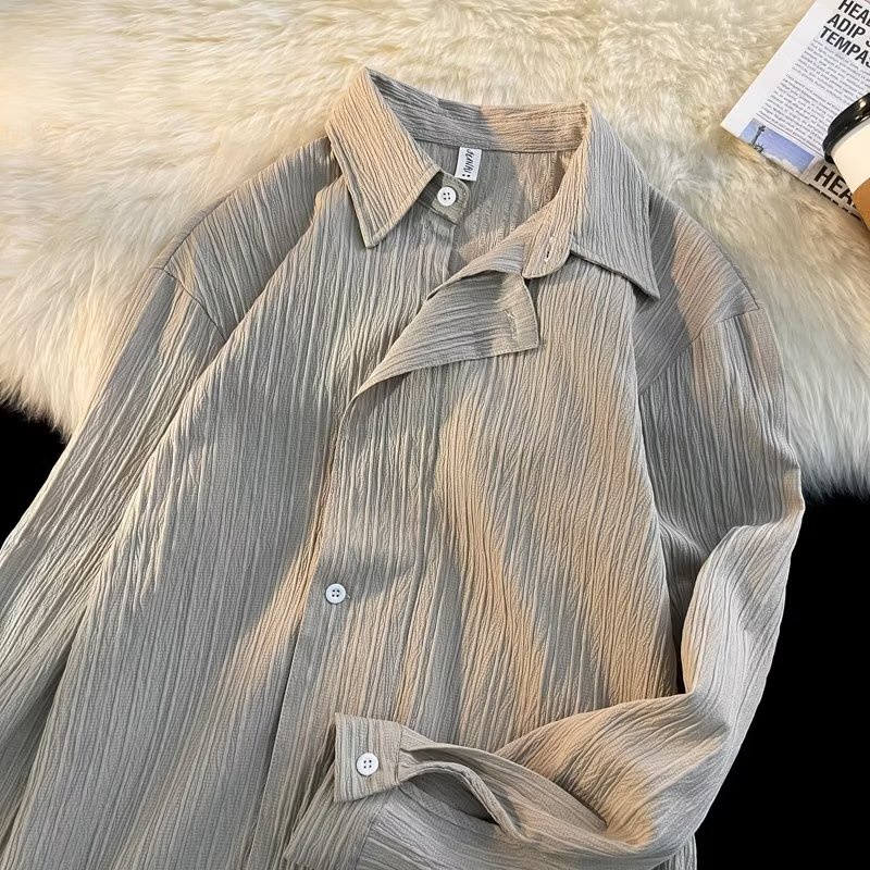 Áo Sơ Mi Dài Tay Vải Mỏng Thời Trang Mùa Xuân Hè Giản Dị Dành Cho Nam