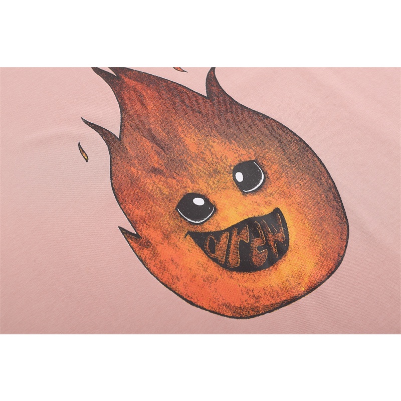 Áo Thun Ngắn Tay In Hình Mặt Cười Ngọn Lửa Thời Trang Chất Lượng Cao D33