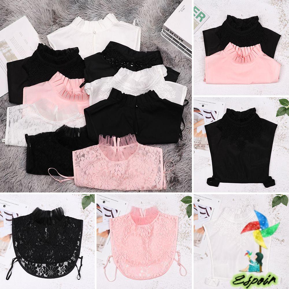 ESPO Cổ Áo Sơ Mi Giả Phối Ren Hoa Thanh Lịch Thời Trang Vintage