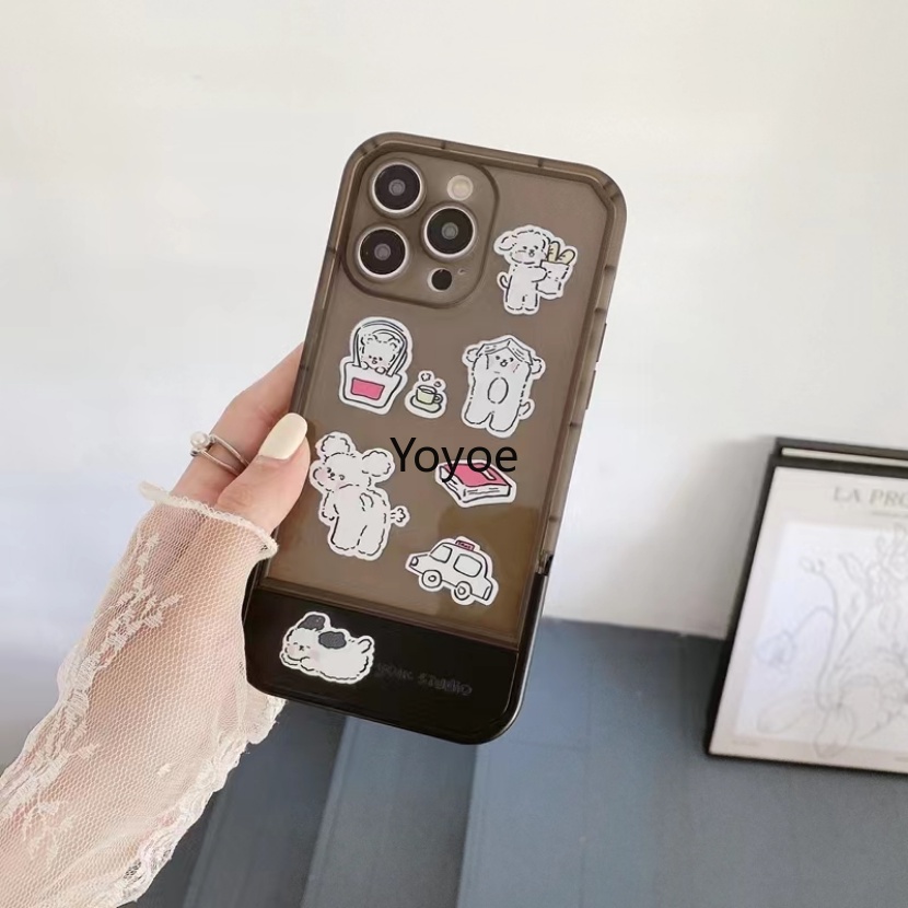 Ốp Điện Thoại Silicon Mềm Chống Sốc Có Giá Đỡ Tàng Hình Hai Màu Cho iPhone 14 Pro Max 13 12 11 XR XS X SE 7 8 Plus