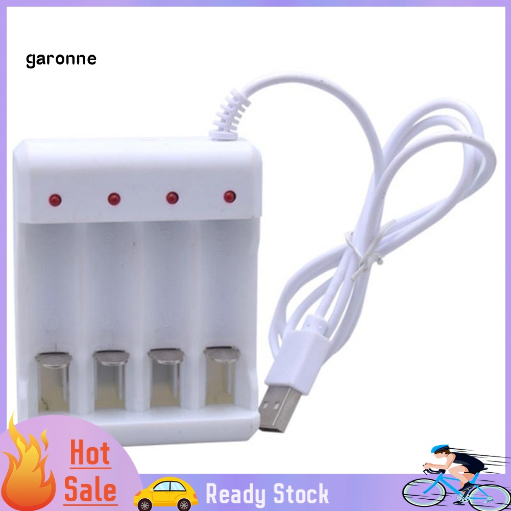 Hộp Sạc Pin AA / AAA Ni-MH Ni-Cd 4 Ngăn Có Đèn LED Báo Hiệu