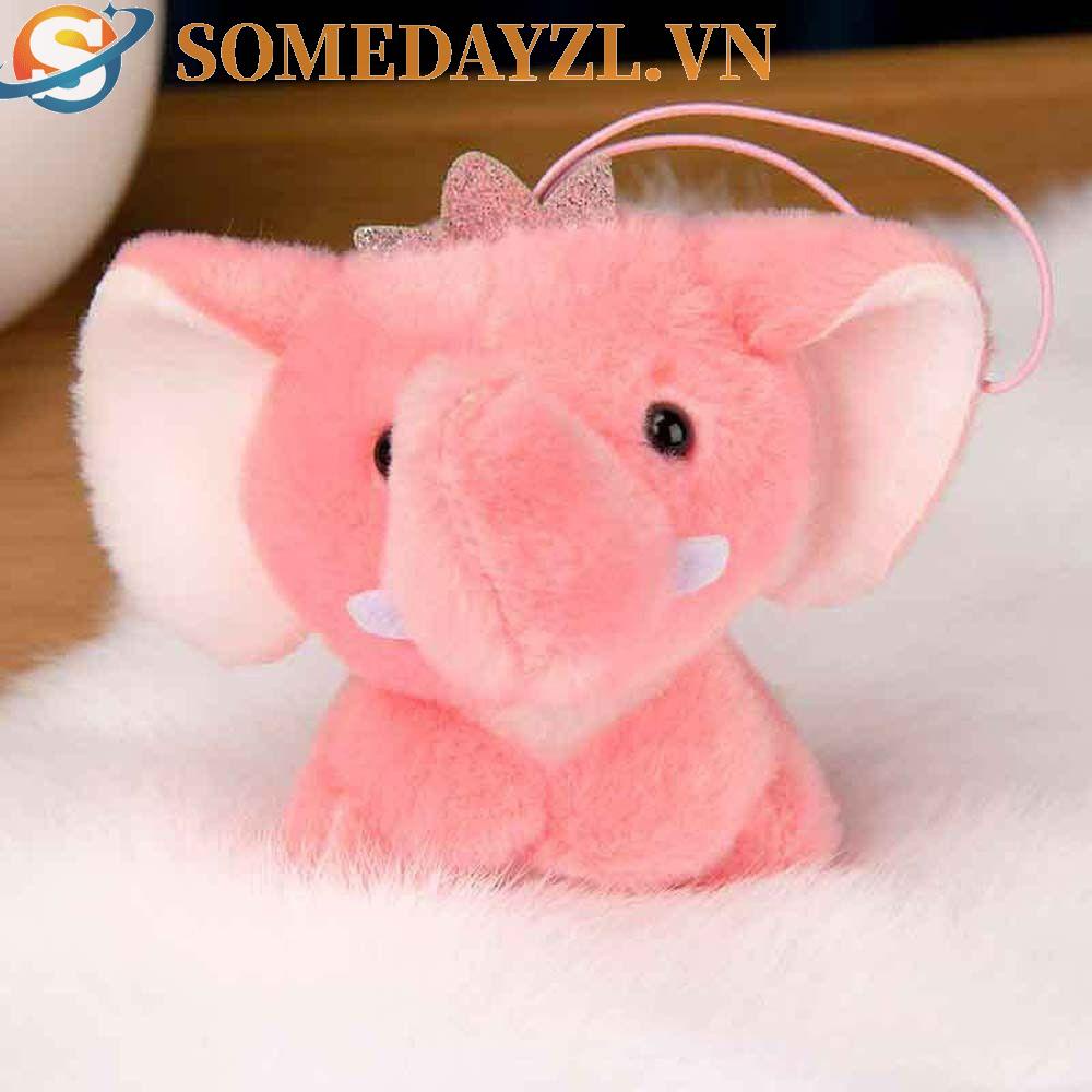 SOMEDAYZL Thú Nhồi Bông Hình Voi 10cm Trang Trí Ba Lô