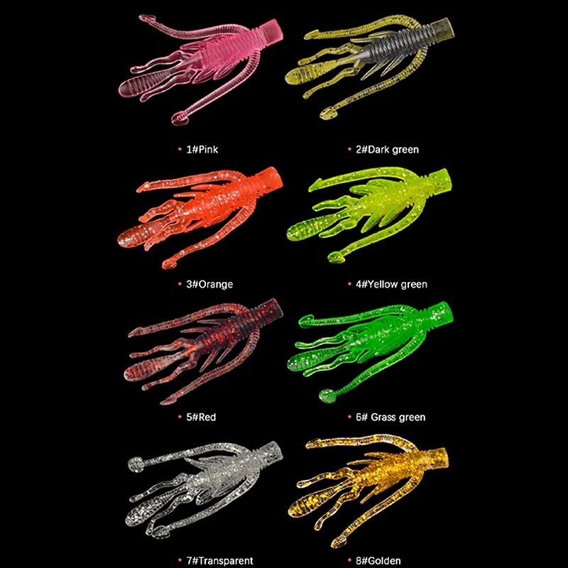 Set 20 Mồi Câu Cá Giả Hình Tôm Mềm 63mm 2.5g Chuyên Dụng