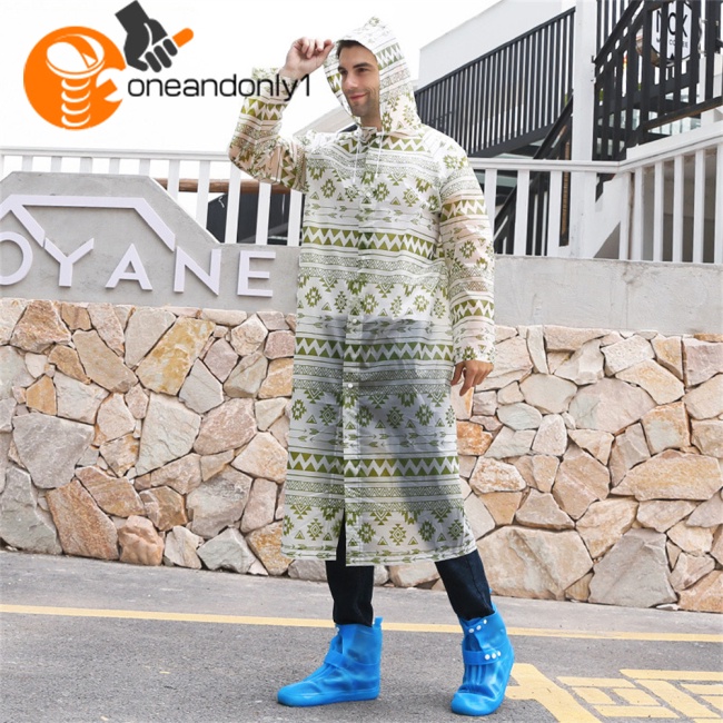 Áo Mưa Dày Dặn Thiết Kế Dây Rút Gọn Nhẹ Chống Thấm Nước Có Thể Tái Sử Dụng Thời Trang