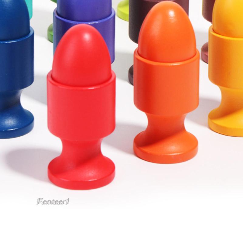 Bộ Đồ Chơi Đếm Trứng Và Cốc Hình Động Cơ Bằng Gỗ Nhiều Màu Sắc Phù Hợp Làm Quà Sinh Nhật Cho Bé Trai