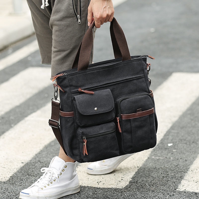 Hàng Mới Về Mới Túi Xách Đeo Chéo Vải Canvas Phong Cách Nhật Bản Thời Trang Cho Nam