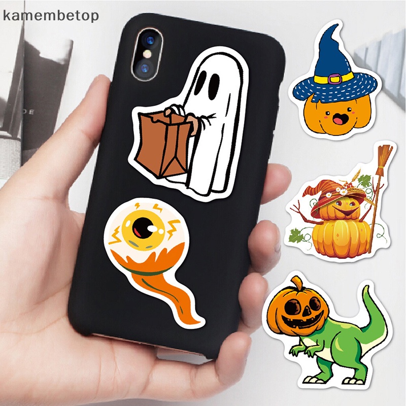 Bộ 50 Miếng Dán Graffiti Hình Bí Ngô Halloween Trang Trí Laptop / Guitar / Ván Trượt
