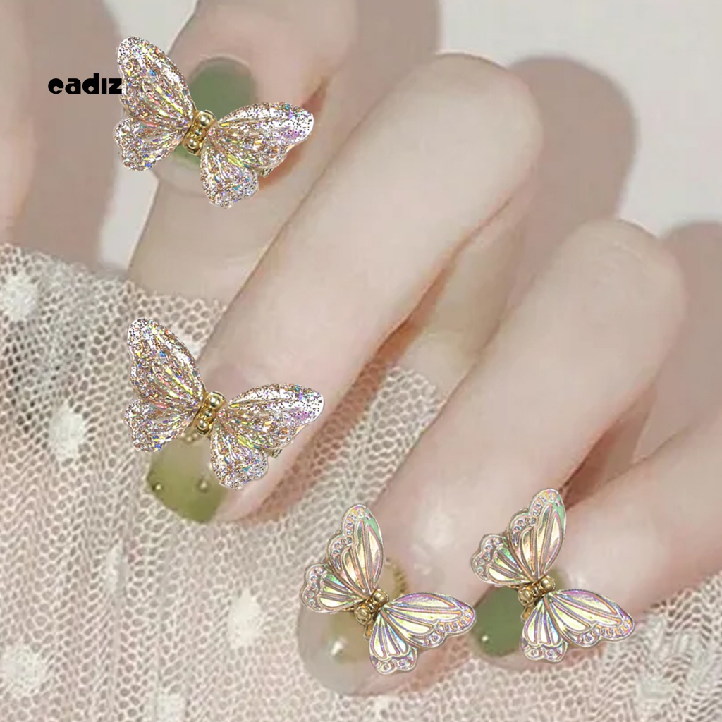 Bộ 3 Phụ Kiện Trang Trí Móng Tay Hình Bươm Bướm Xinh Xắn Chống Thấm Nước