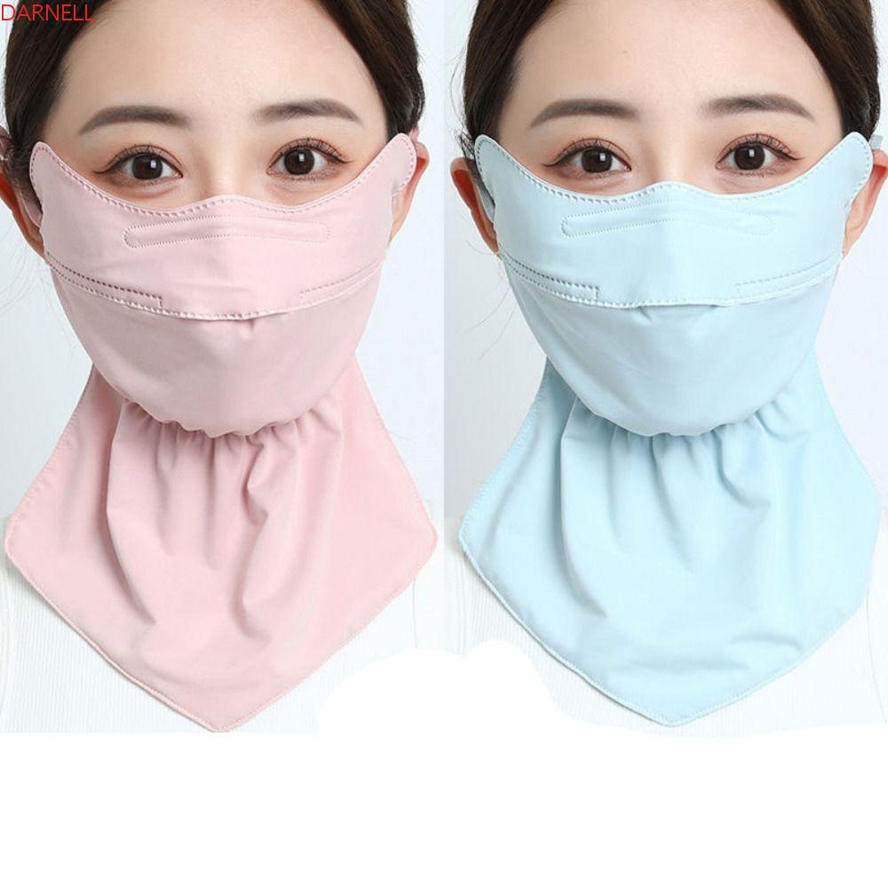 DARNELL Khẩu Trang Lụa Lạnh Che Phủ Tai Chống Nắng Màu Trơn Dành Cho Nam