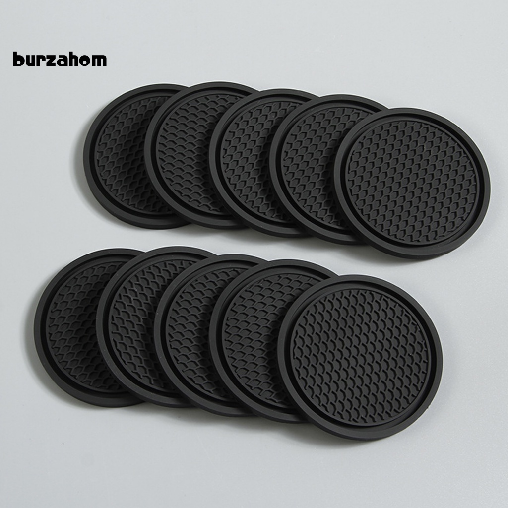 Set 2 Miếng Lót Ly Mềm Mại Chống Trượt Họa Tiết Tổ Ong Tiện Lợi Cho Xe Hơi