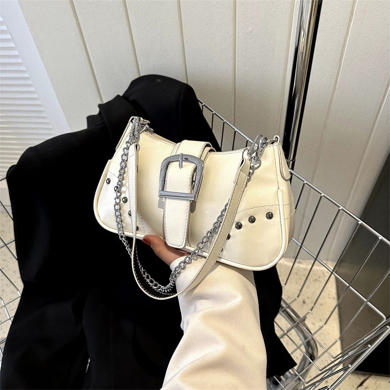 Túi Đeo Vai Đính Đinh Tán Dây Xích Thời Trang Cao Cấp Phong Cách Retro Cho Nữ