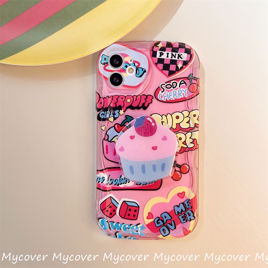 Ốp Điện Thoại Silicon Mềm Hình Bánh Hồng Dễ Thương Cho iPhone 11 13 12 14 Pro Max X XR Xs Max 6 7 8 Plus Y2K