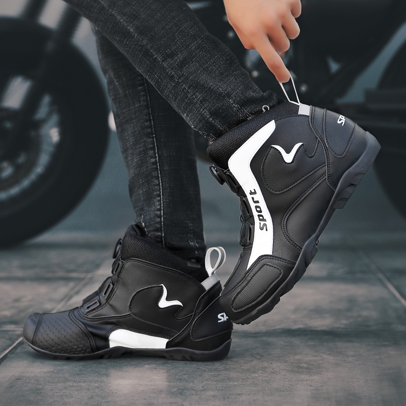 Giày Bốt Botas De Moto Mùa Thu Đông Thoáng Khí Đi Xe Máy Chopper Cruiser Touring Cho Nam