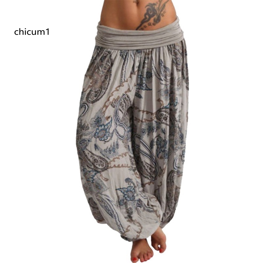 Quần Baggy Dài In Họa Tiết Thời Trang Boho Cho Nữ