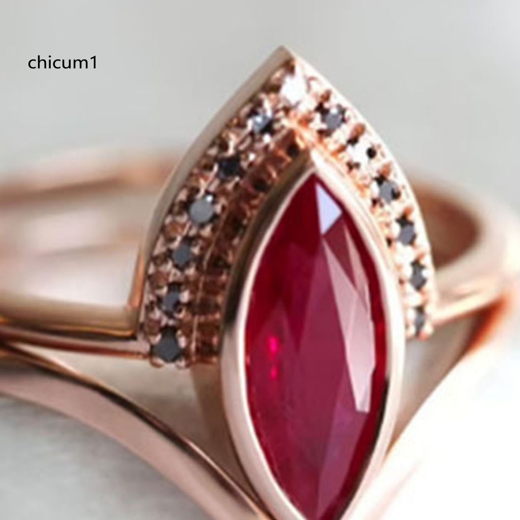 Nhẫn Đính Đá Đỏ Phong Cách Cổ Điển Cho Nữ