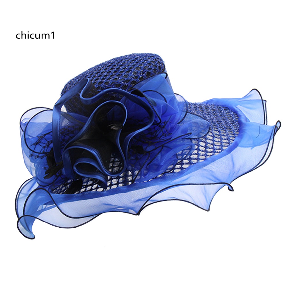 Mũ Rộng Vành Phối Lưới Xuyên Thấu Thời Trung Cổ Cho Nữ