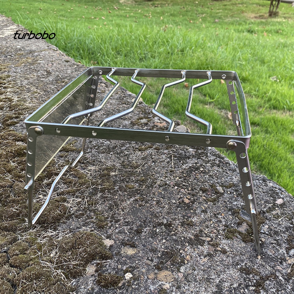 1 Bộ Giá Đỡ Bếp Lò Đa Năng Bằng Thép Không Gỉ Điều Chỉnh Được Dành Cho Cắm Trại