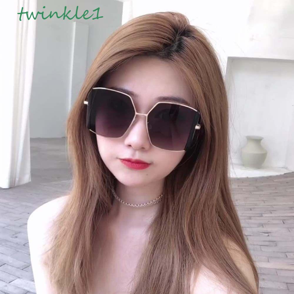 TWINKLE Kính Mát Gọng Lớn Bảo Vệ Mắt Kiểu Vintage Thời Trang Cho Cặp Đôi