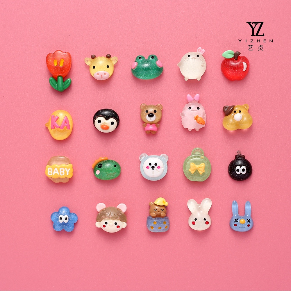 Sticker 2D cute, Charm 3D nổi dễ thương có sẵn keo dán bình nước, ly nước, kệ đựng bút