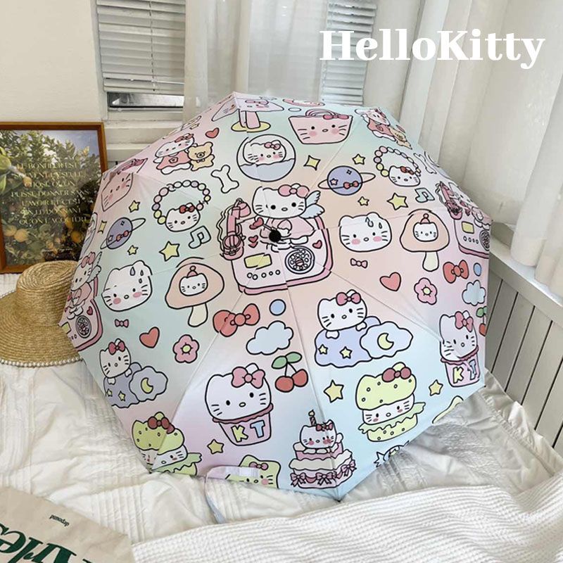 Dù Che Mưa Nắng Chống Tia Cực Tím Tự Động Hình Hello Kitty
