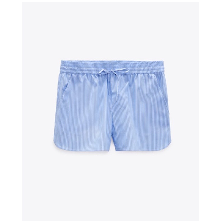 Áo Sơ Mi Ngắn Tay Họa Tiết Kẻ Sọc Và Quần Short Thời Trang Zara Mùa Hè 233298100 8219100