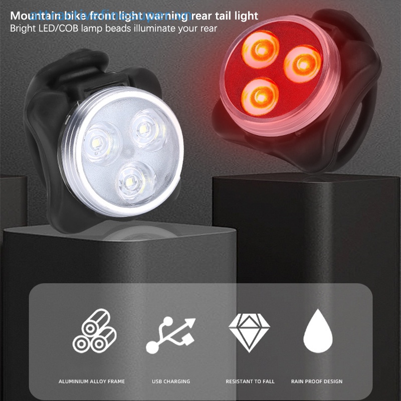 Bộ Đèn Pha LED 650mah 4 Chế Độ Kèm Sạc USB Tiện Dụng Cho Xe Đạp