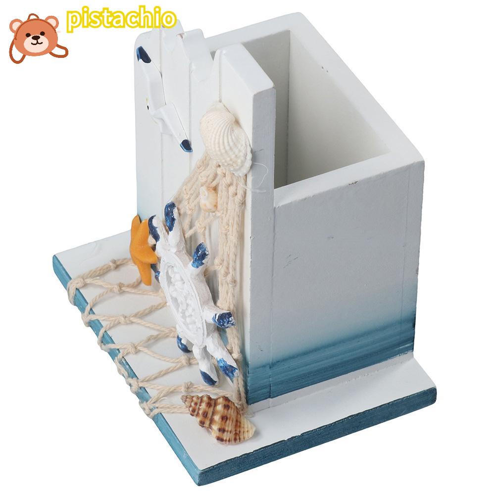 PISTA Giá Đỡ Bút / Cọ Trang Điểm Bằng Gỗ Tiện Dụng Cho Văn Phòng
