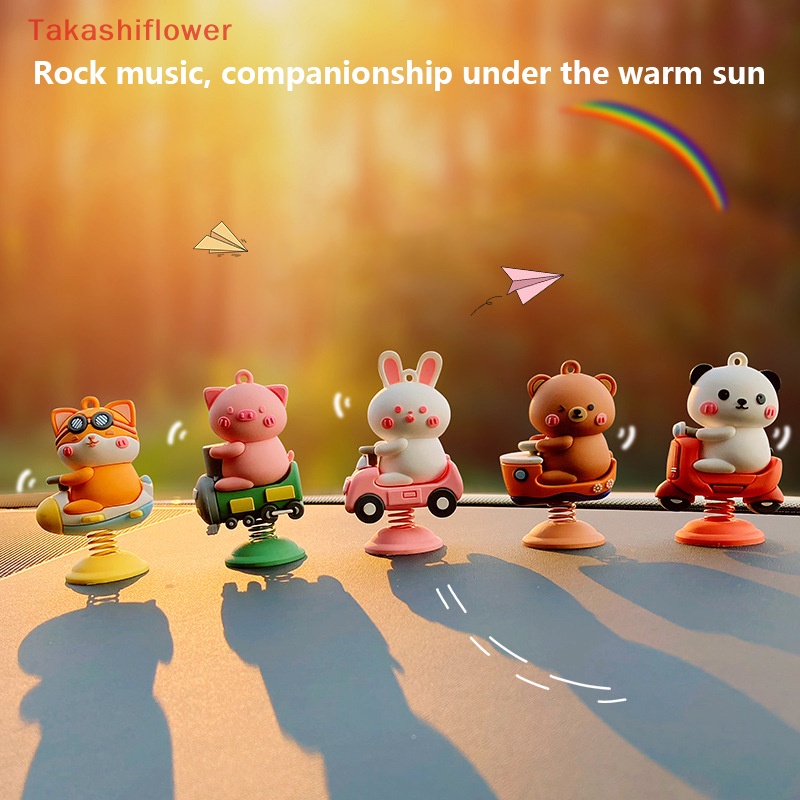 [TakashiflowerV] Búp Bê Hoạt Hình Lắc Đầu Dễ Thương Trang Trí Bảng Điều Khiển Xe Hơi / Cún / Thỏ / Gấu Quà Tặng