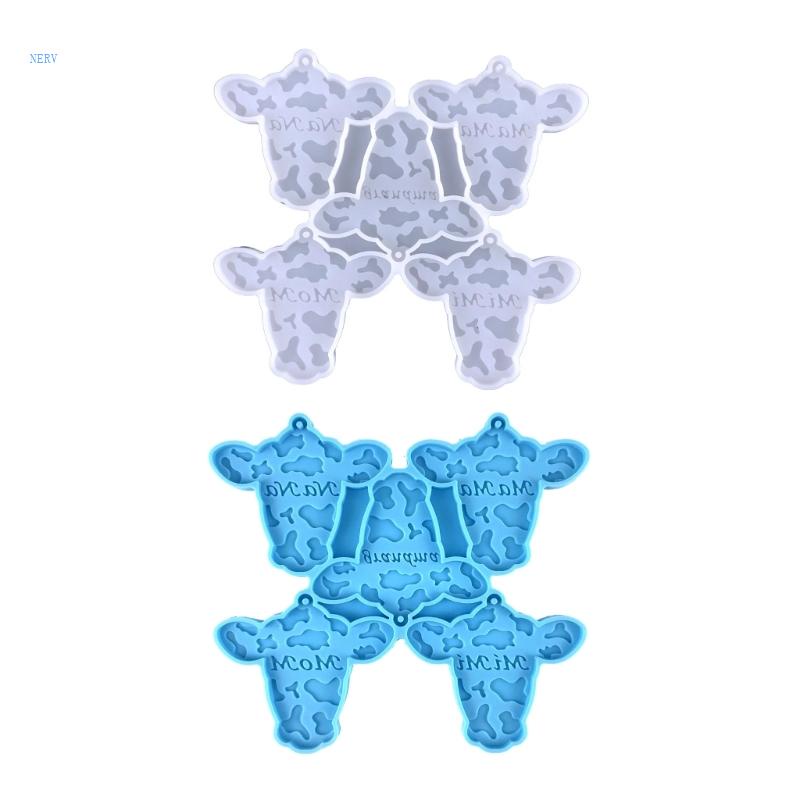 Khuôn Silicone Làm Móc Khóa Bằng Nhựa Resin Hình Đầu Bò DIY