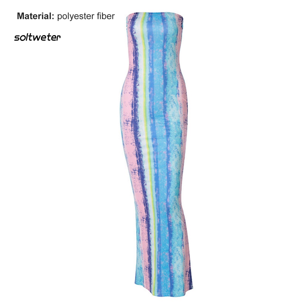 Đầm Ống Ôm Dáng Họa Tiết Kẻ Sọc Hở Lưng Gợi Cảm Cho Nữ