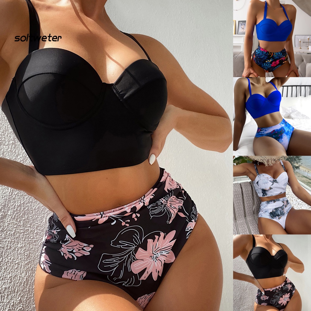 Bộ Đồ Bơi 2 Mảnh Có Mút Nâng Ngực Màu Sắc Thời Trang Quyến Rũ Cho Nữ