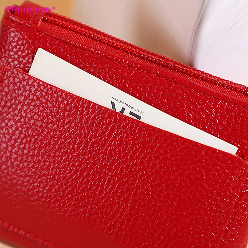 Ví Cầm Tay Mini Bằng Da PU Có Dây Kéo Họa Tiết Trái Vải Dành Cho Nữ Mới