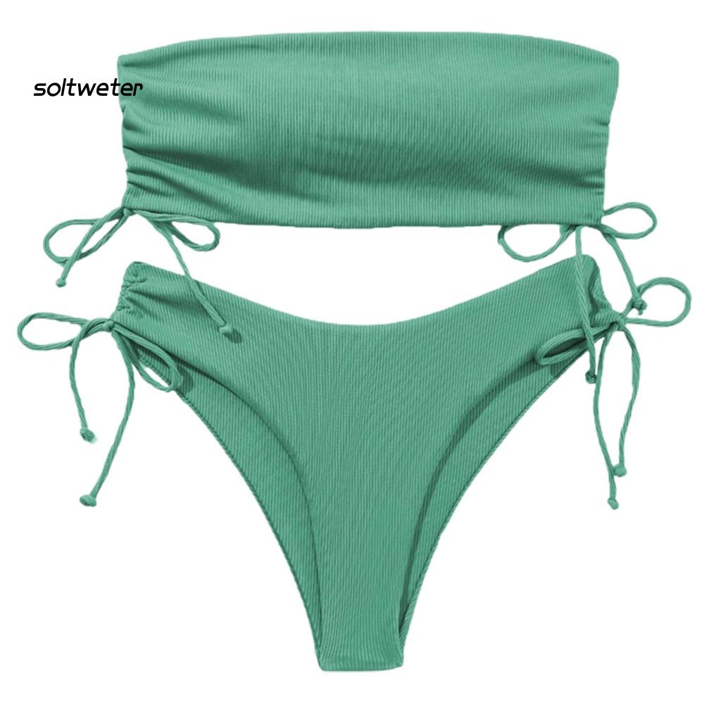 Bộ Bikini 2 Mảnh Không Dây Nâng Ngực Màu Sắc Thời Trang